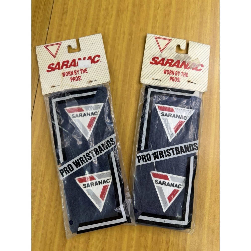 Lot Of 2 VINTAGE SARANAC PRO WRISTBANDS Navy Blue BRAND NEW SEALED